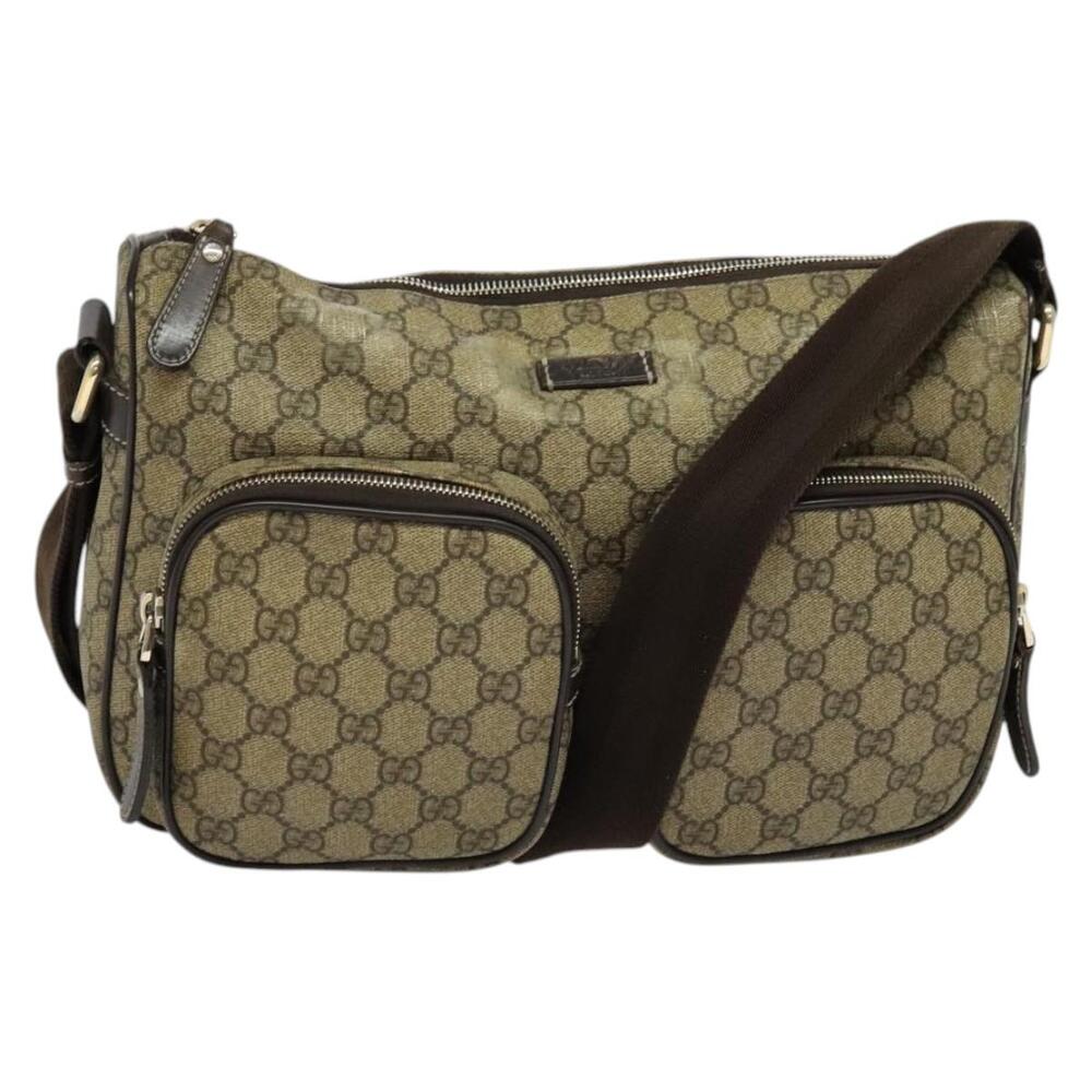 GUCCI GG Supreme Shoulder Bag Pvc Beige Gold - Picture 1 of 16